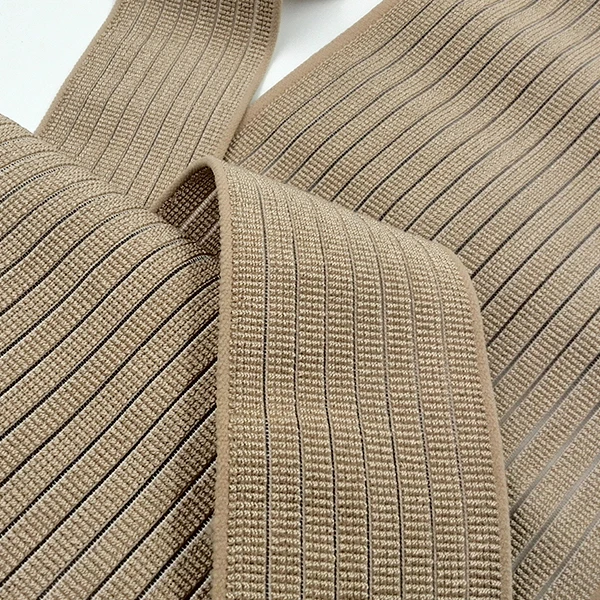 Beige/black/white all widths monofilament elastic band for waist belt