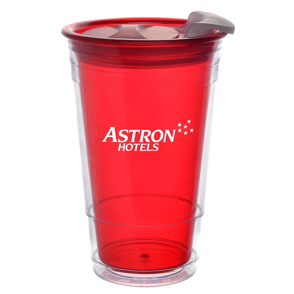 Free sample 16 oz Double Wall Plastic Thermo Tumbler Reusable  Eco Friendly Drinking Coffee Cup take it to go for Promotion