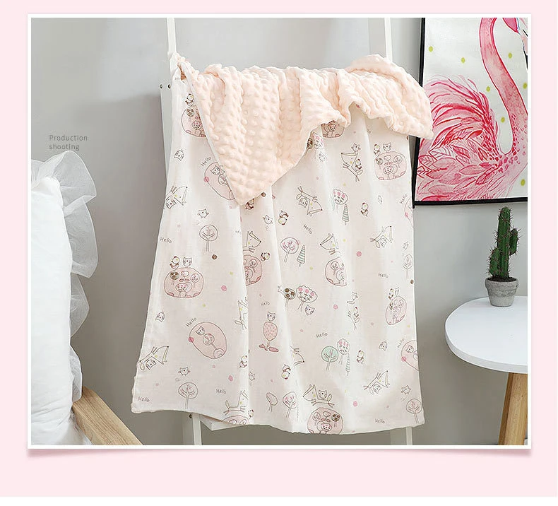 
wholesale microfiber cotton bamboo minky quilt dot cooling kids weighted blanket for baby 