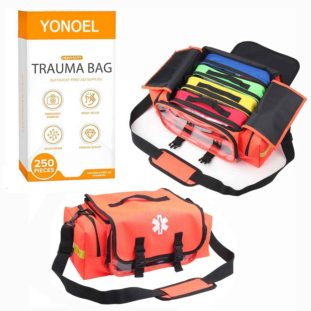 Professional Essentials EMT/EMS Trauma Kit Emergency Rescue Bag With 4 Separate First Aid Kits