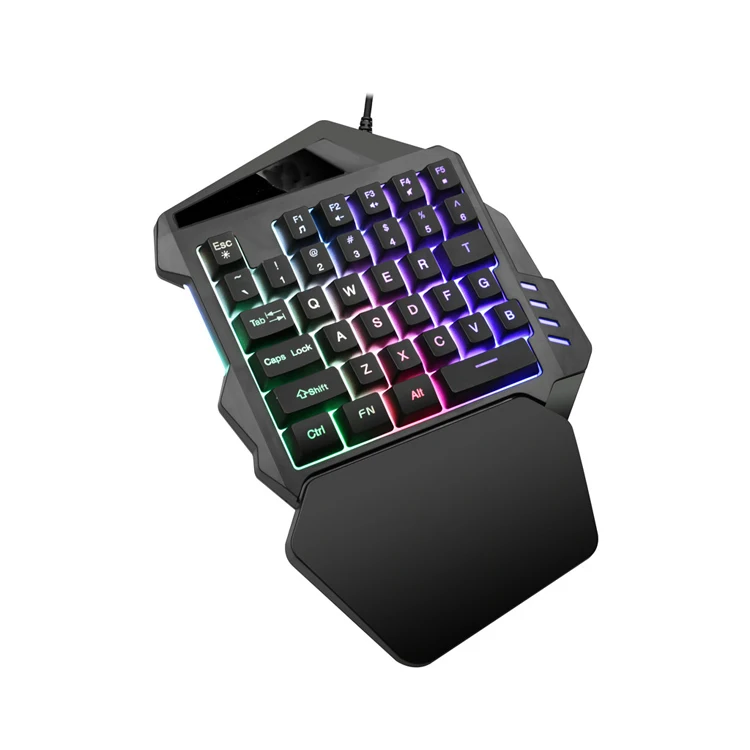  Профессиональная Механическая Проводная игровая USB клавиатура Rainbow light с одной рукой 35