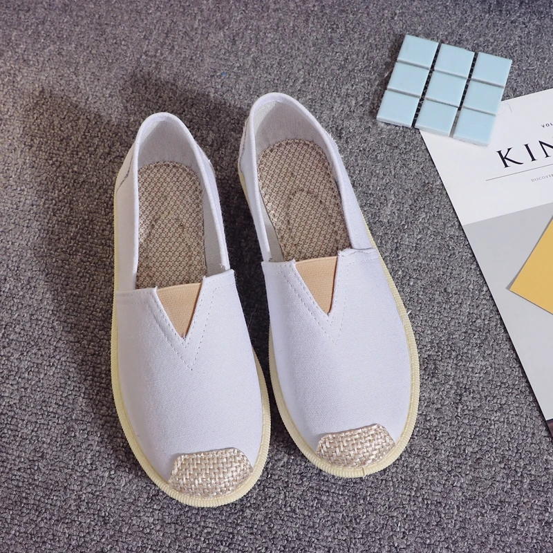 2021 Wholesale Design Jute Espadrilles Womens Casual Rubber Shoes Slip On Canvas Shoes For Women Canvas