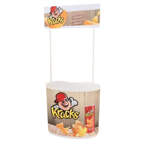 Economic Supermarket Display PVC Plate Around Desk Promotion Table Display Stand Counter For Advertising Promotional Activity