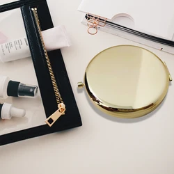 70mm 2X Magnification Compact Pocket Mirrors Cosmetic Make Up Small Folding Portable Hand Round Mirror