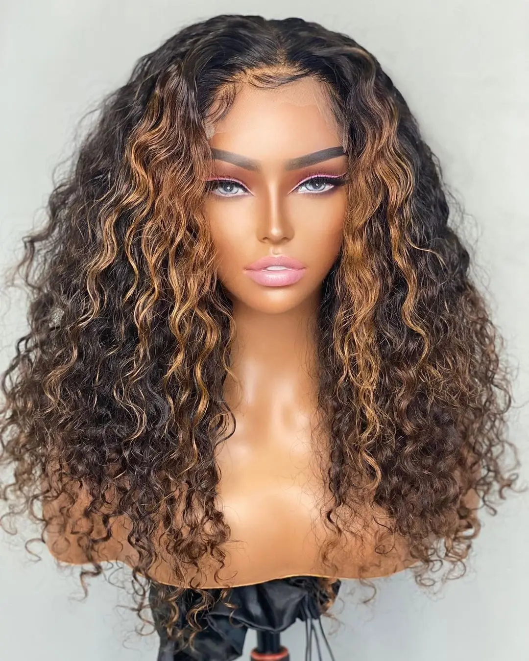 Cheap Glueless Water Wave Wig Brazilian Human Hair Hd Full Lace Frontal Wigs Vendor Curly Ombre Brown Hair Wigs For Black Women