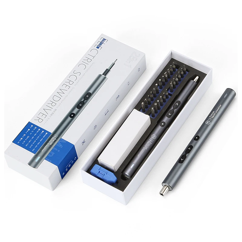 Wholesale 28Pcs Mini Cordless Electric Screwdriver Set 350mAh LithiumBattery Power Screwdriver with LED Work Light