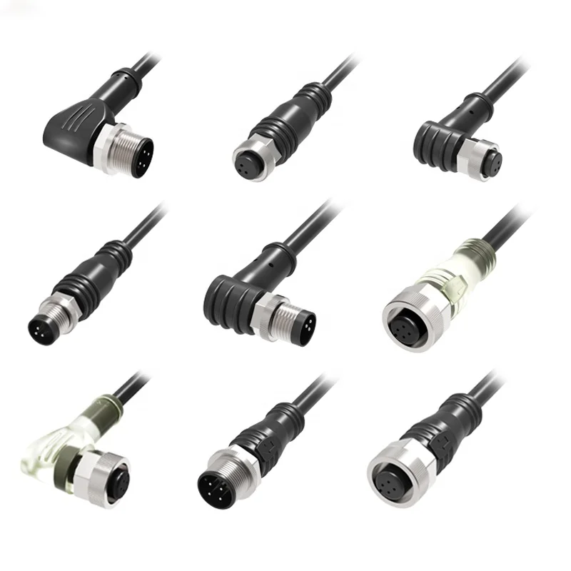 Sensor accessory M8 M12 3 pin 4 pin PVC PUR connection cable connector