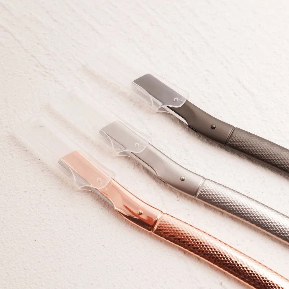 Ultra Modern Fashion Hair Removal Ladies Dermaplaning Tool Facial Eyebrow Razor Using a Metal Handle Eyebrow Razor Trimmer