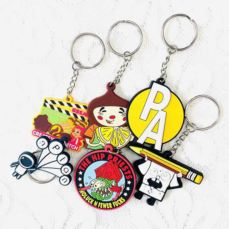All Type of Key Chains Wholesale Personalized Custom 3D Soft PVC Rubber Keychains for Promotion Gift