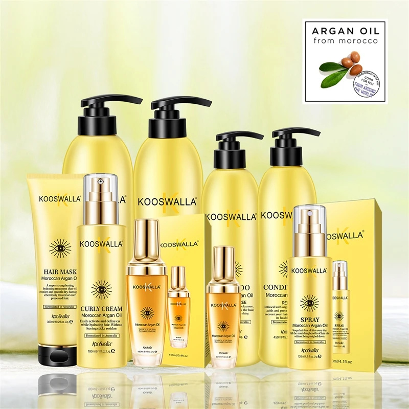 OEM ODM Kooswalla Organic and Pure Argan Oil Hair Care Set for African Black Women