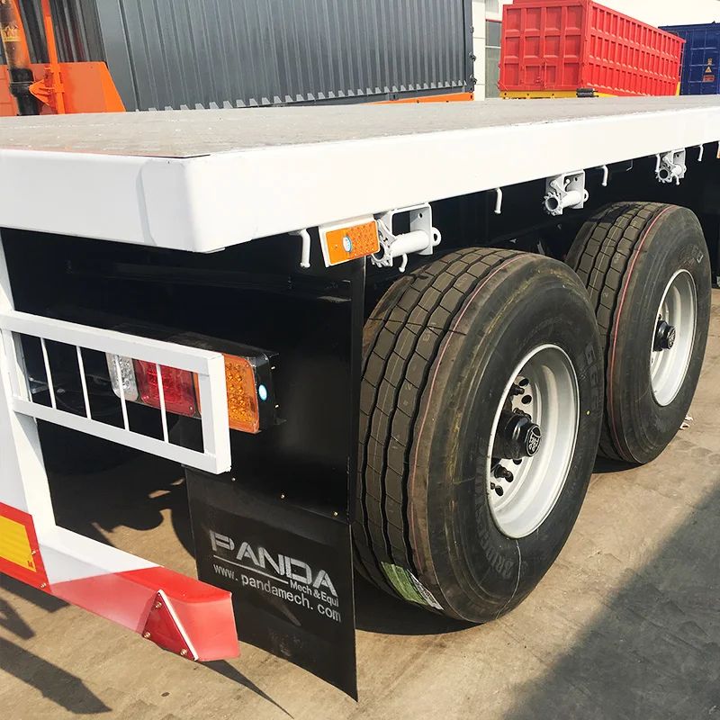 Flatbed Dump Trailer Heavy Duty 2 Axles 40ft 60ton Interlink Super Link Flatbed Semi Trailers for Sale Steel Trailer