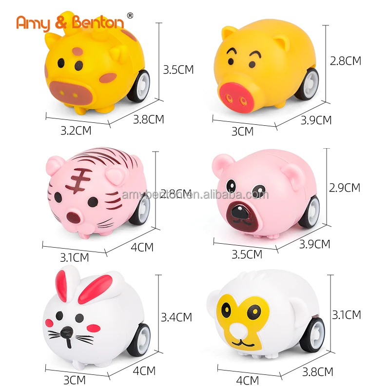 Animals Pull Back Cars Mini Vehicles Toy Small Cars Racing Vehicles Set Mini Toy Cars Goodie Bag Stuffers Party Favors for Kids