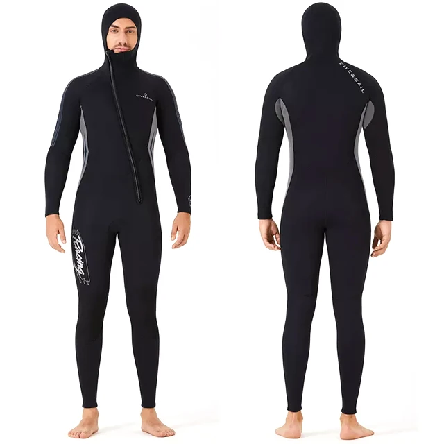 Новинка 3 мм гидрокостюм Мужской Цельный гидрокостюм с капюшоном утолщенный теплый с передней молнией Костюм для снорклинга одежда для серфинга с Медузой