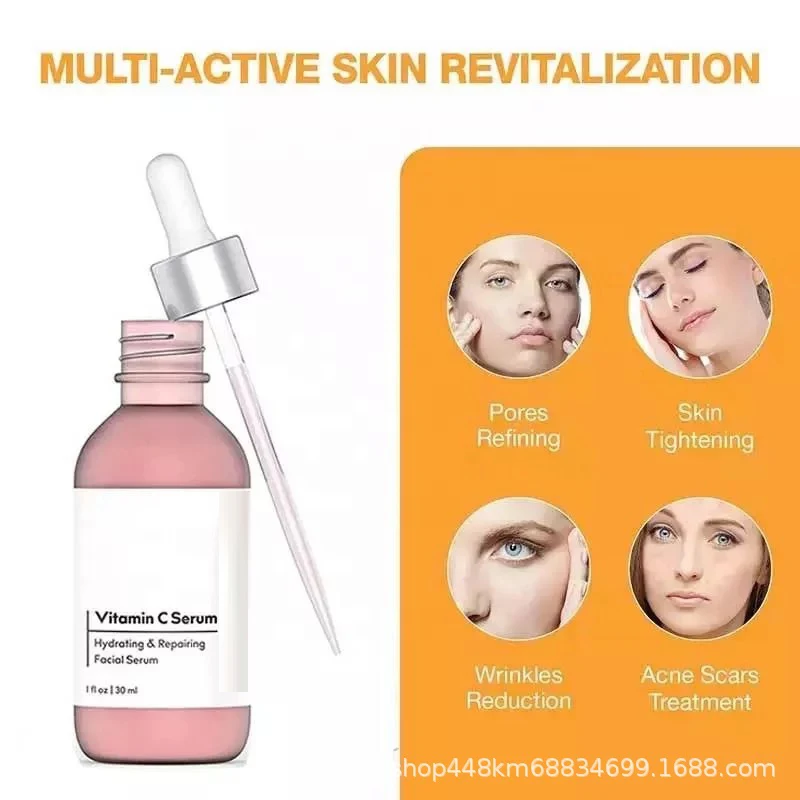 Best Selling 30ml Vitamin C Face Serum Aloe Vera Green Tea Infused Peptide Firming Brightening Skin Whitening Product Dark Spot