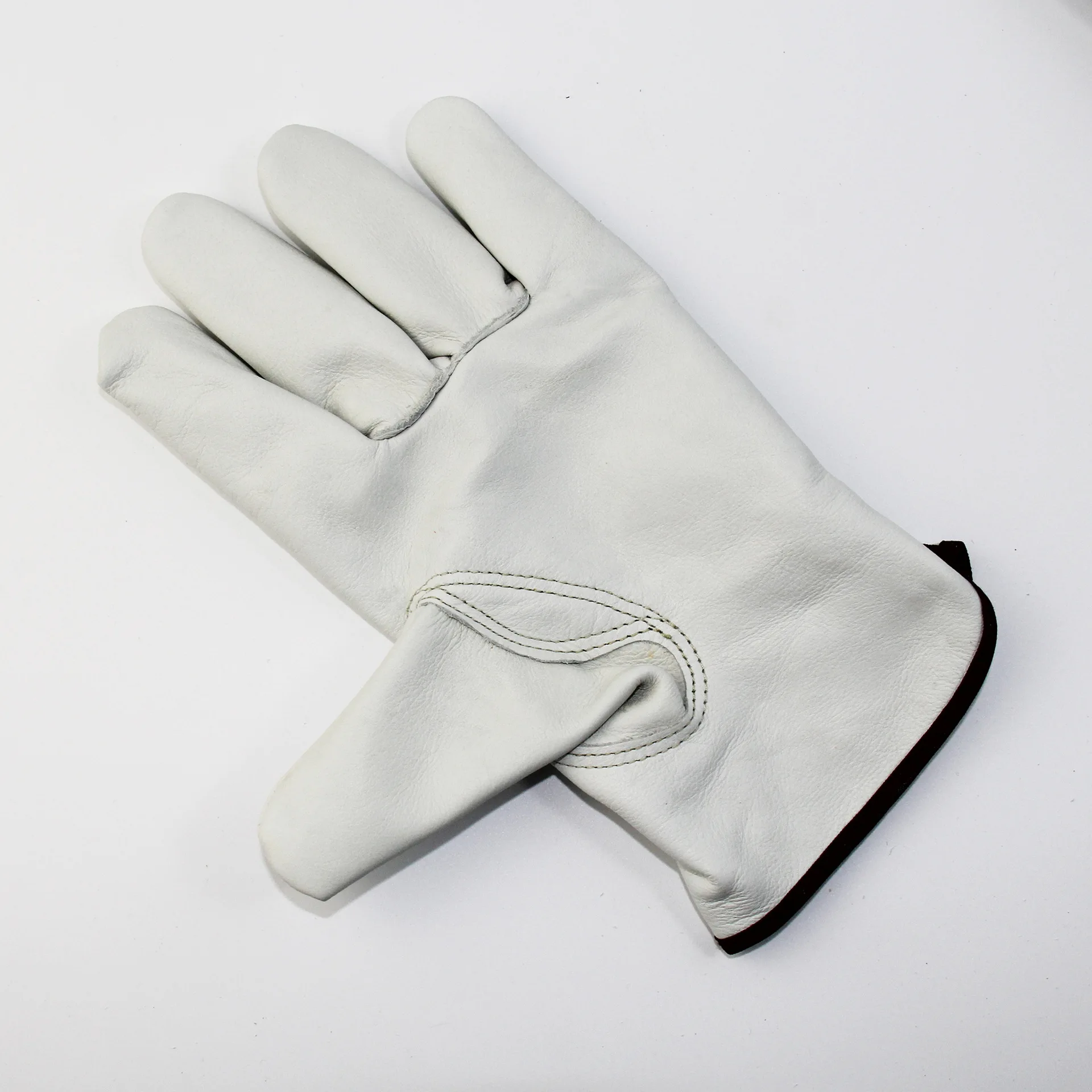 13 Gauge 120g Elastic Cuff No Line Cow Skin Full Grain Safety Rigger Gloves Men Hand Work Safety Cowhide Driver Gloves Leather