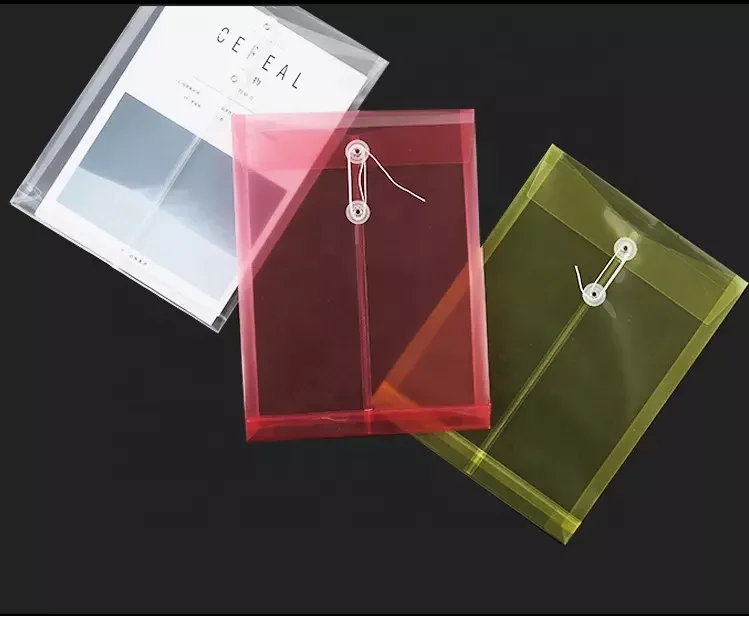 School Supply A4 Size Clear Expanding Plastic File Bag Envelope Folder Document Bag Wallet
