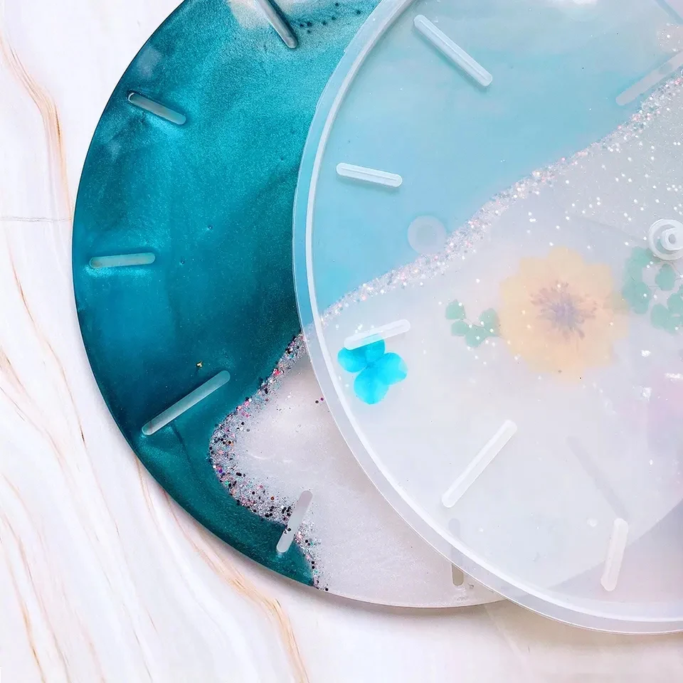 New Arrival DIY Home Resin Circle Wall Clock Base Silicon Mold Silicone Rubber Resin Mould Clock Alarm Handmade Bell Jewelry Too