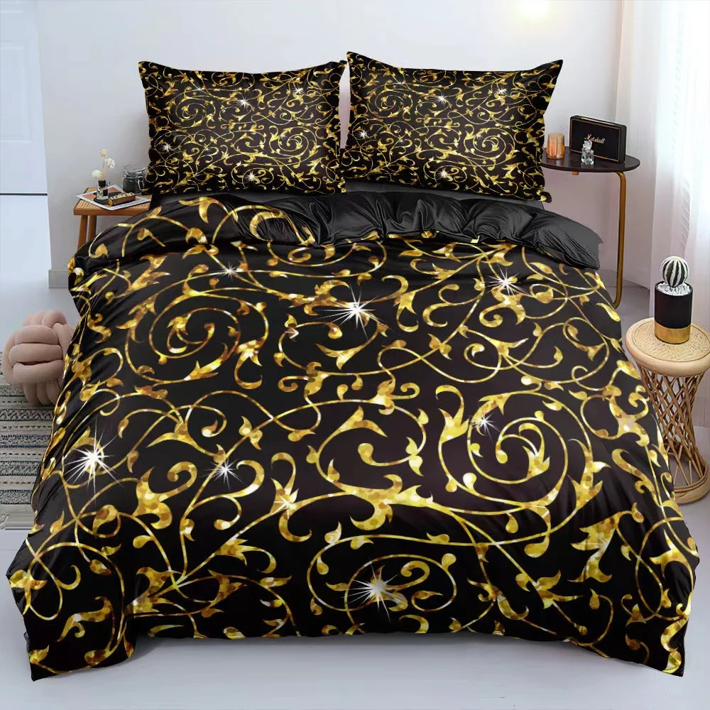 Customized Size Duvet Cover Set Brand Logo Bedding Set 3d Printing Duvet Cover Set Luxury Quality Printed Bed Sheets OEM 4 Pcs
