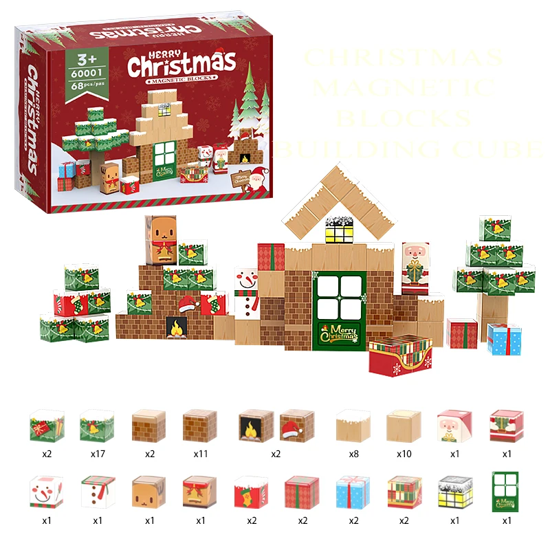 Stem Sensory Toy Magnetic Magic Cube Construction Montessori Toys Custom Christmas Magnets Building Block Gift