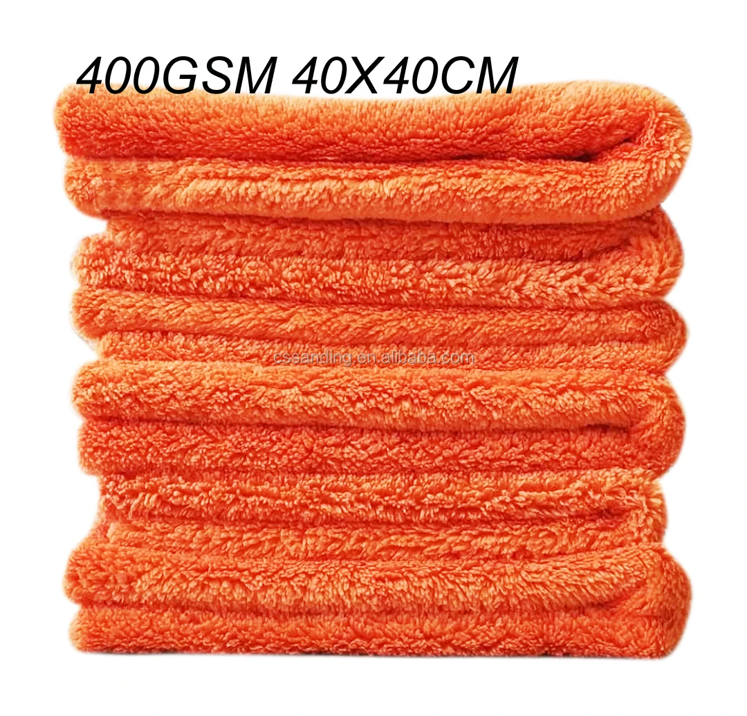 400gsm 40x40cm Edgeless Ultra Fine Plush Cleaning Cloth Towel
