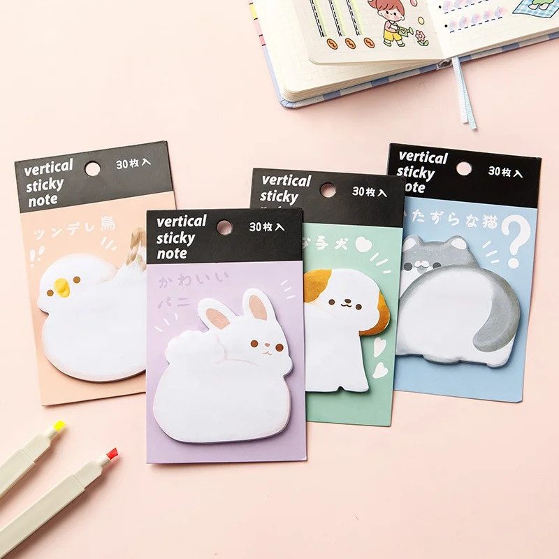 Kawaii cat kitty bunny puppy sticky notes cute girl index stickers for study memo pad