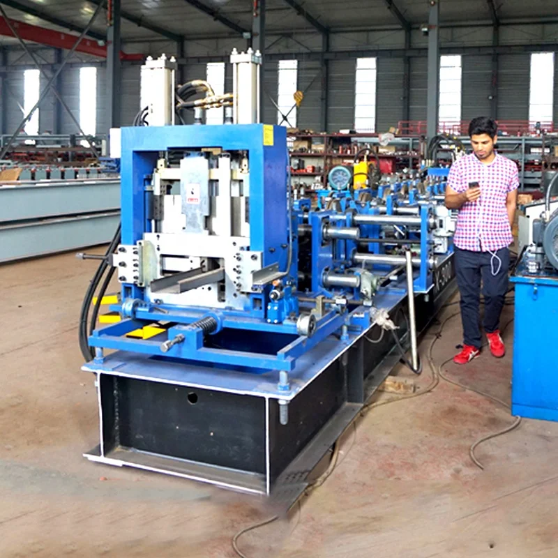 Light weight steel structure truss CZ quickly changeable interchangeable purline quick change steel purlin making machine