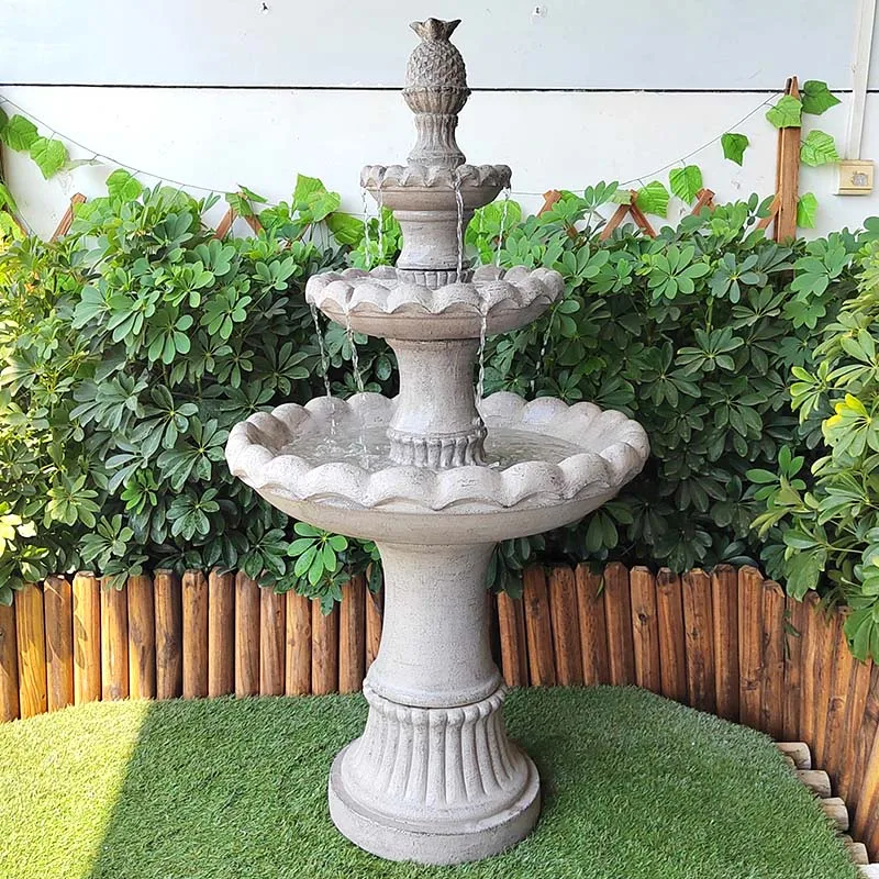 Large 4 Tiers Waterfalls Water Fountain Feature For Decoration Outdoor Garden