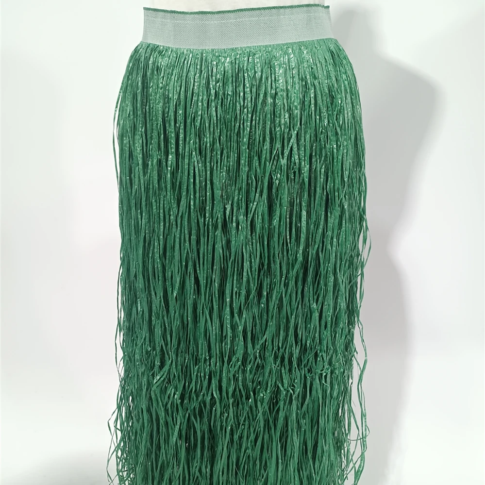 Wholesale Hawaii Women Hula Girl Dance Triple Layers Plastic Grass Skirt Party Dress for Festival Performance Costume KN-hsk022