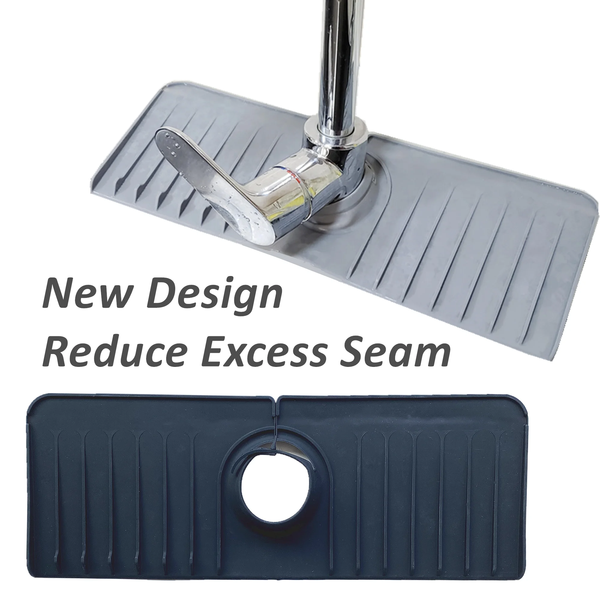 2022 Kitchen Bathroom Sink Splash Guard Thick Silicone Sink Faucet Splash Guard Mat