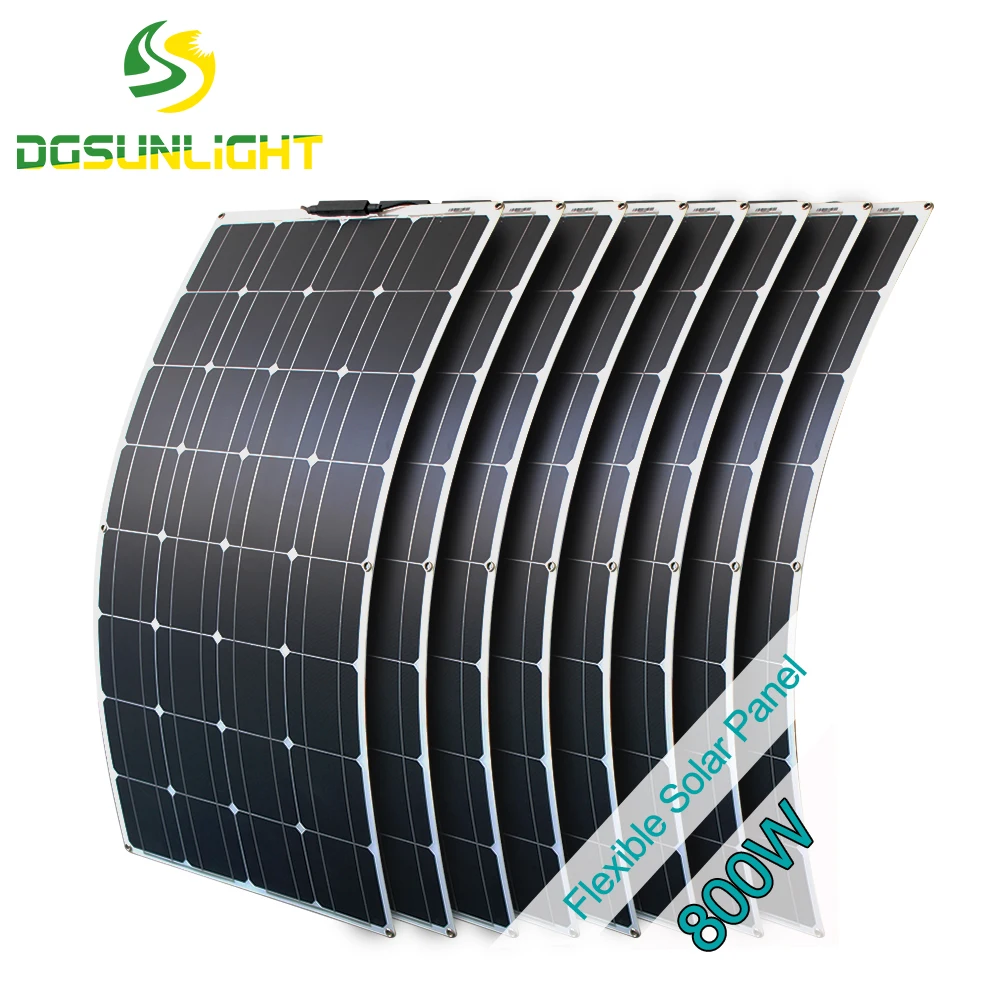 Прямая поставка с завода 800 Вт монокристаллическая Гибкая солнечная панель для кемпинга PET etfe