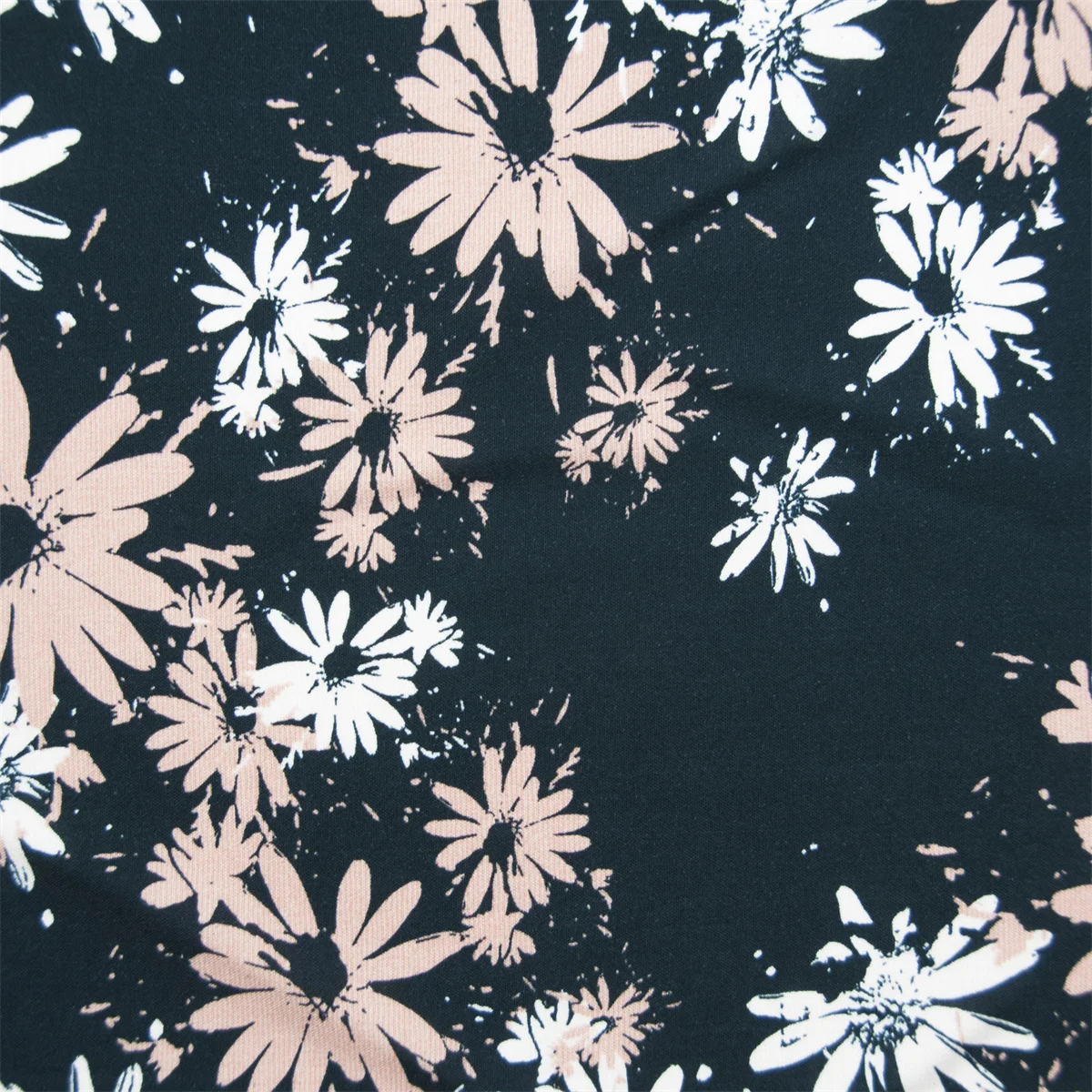 Classic black dress 95% polyester 5% spandex poly spandex knit flower printing FDY fabric