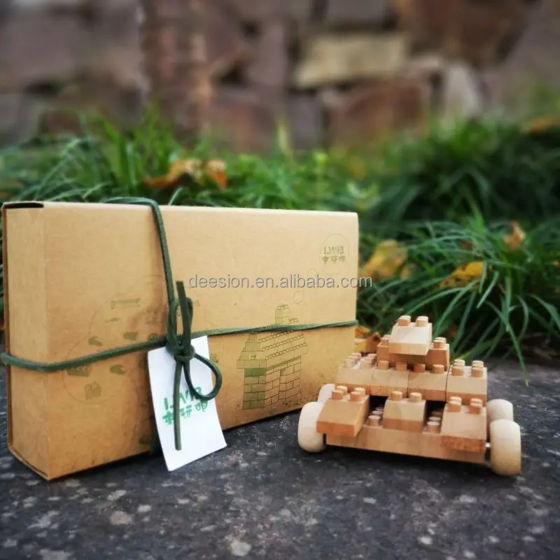 Hot sale direct factory creative wooden DIY toy gift tank for Christmas wood legoo