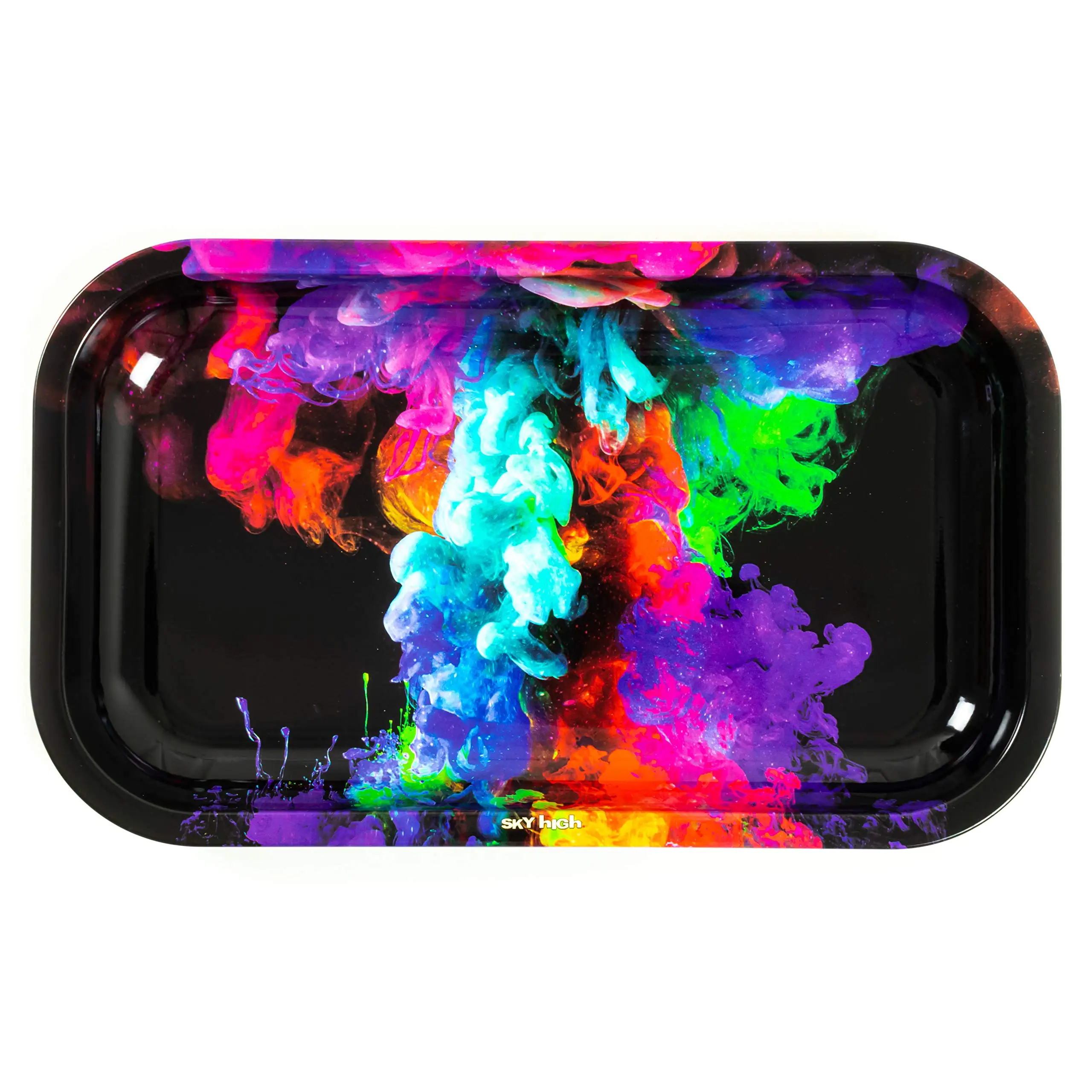 27*16cm Rick And Morty Smoke Tobacco Tray With Cover Metal Stainless Steel Tray Wholesale Custom Rolling Trays With Magnetic Lid