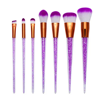 Hot Gracedo Best Quality Private Purple Plastic Fill Makeup Brush Set With Bing Bag