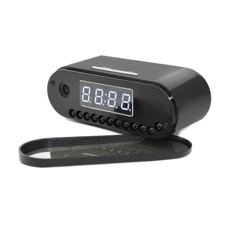 Big CMOS Lens Digital Alarm Clock Hidden Camera 2500mah Battery IP Camera Wifi