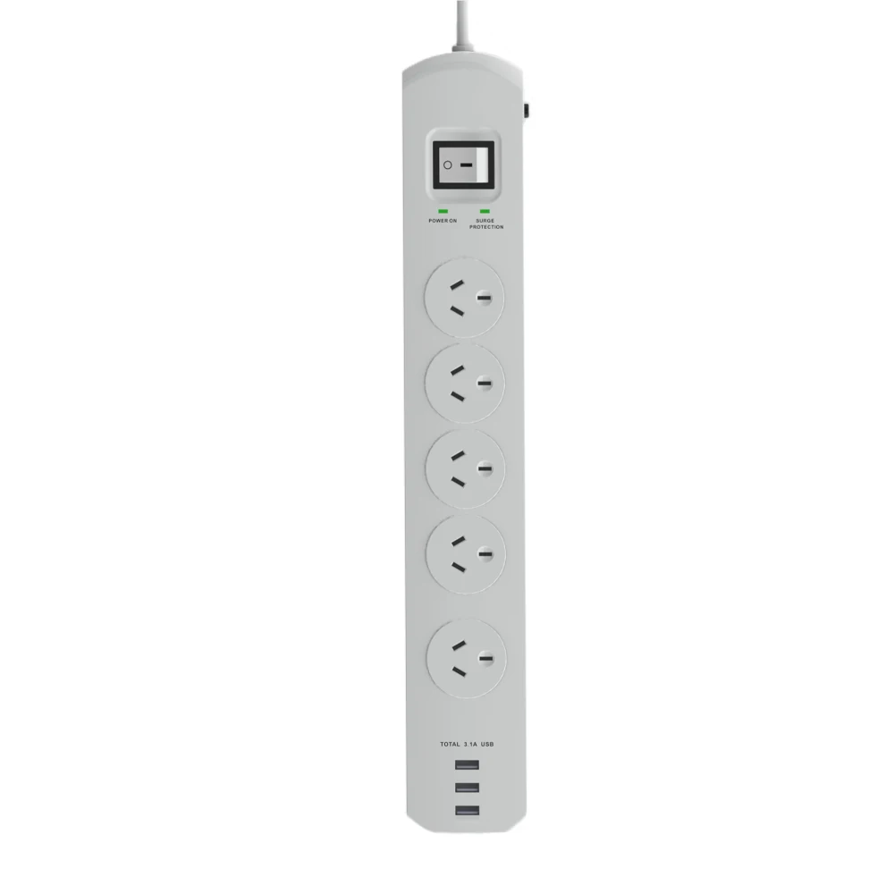 Умная плата питания с заземлением 3 usb 5 точек 240 в 10 А одобренная SAA защитой от