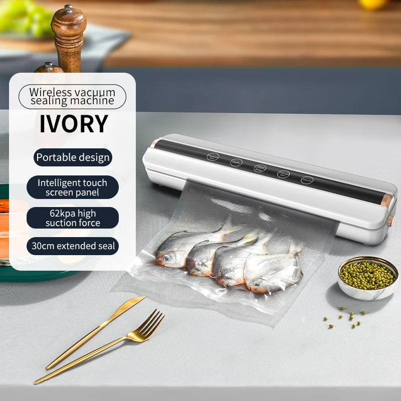 Automatic electric LCD display household plastic wet and dry food storage battery vacuum sealer machine