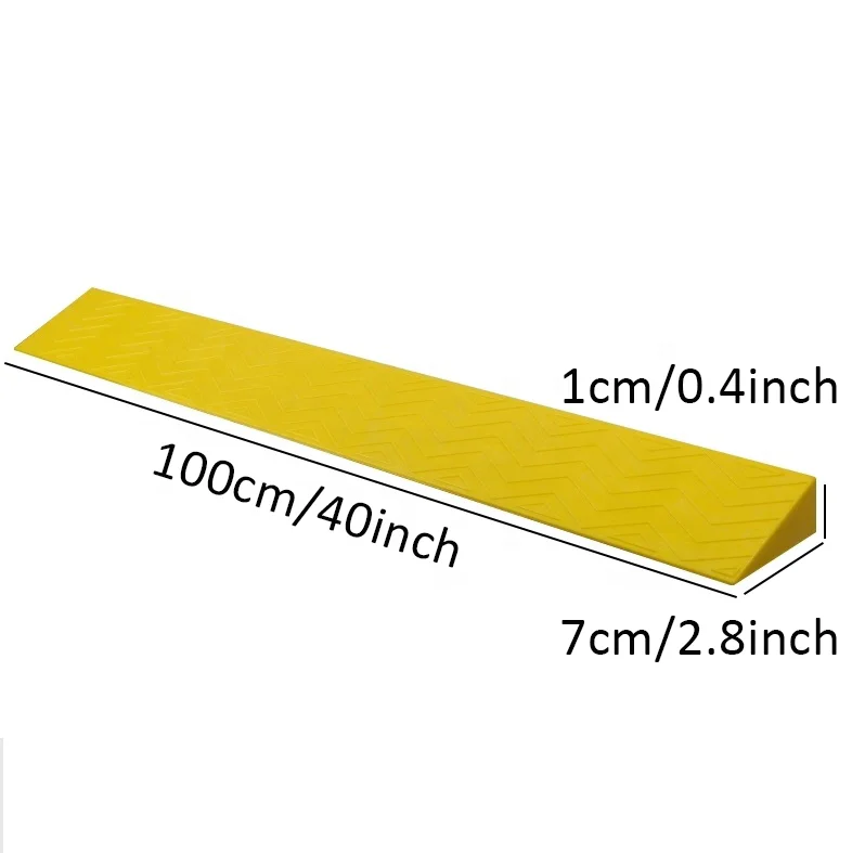 1cm Height Lightweight yellow Plastic Road Curb Ramp For car