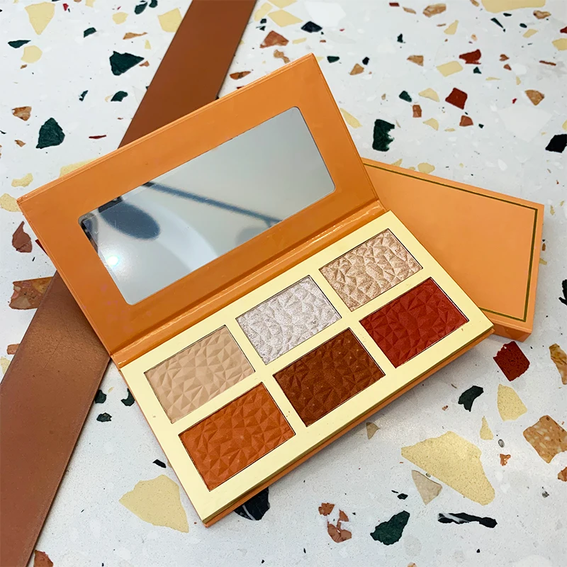 New product 6 Color highlight palette Cosmetics no logo wholesale Powder highlight