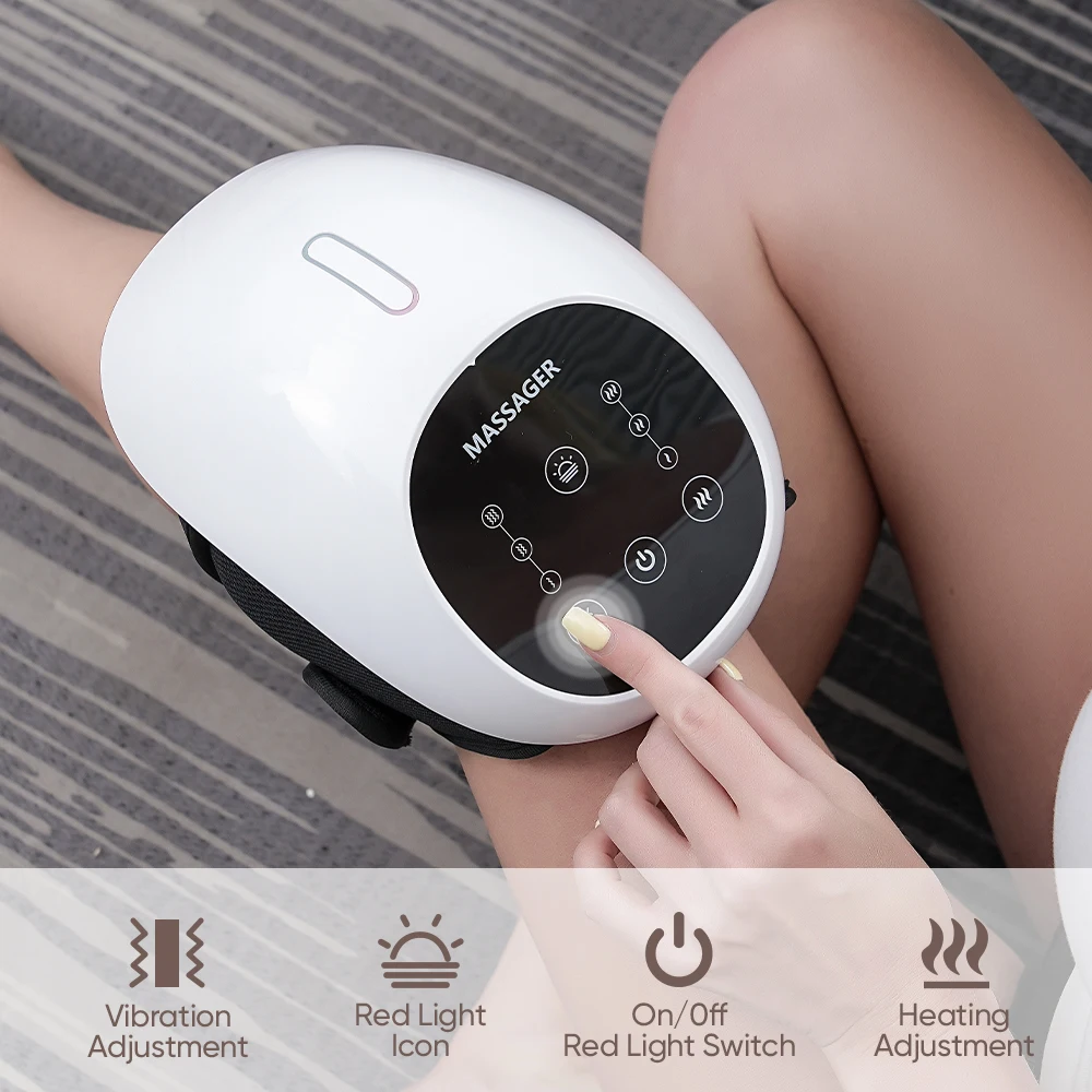 Infrared Red Light Therapy Heating Vibration Knee Massage Machine Joint Pain Relief Air Bag Hot Compression Knee Massager