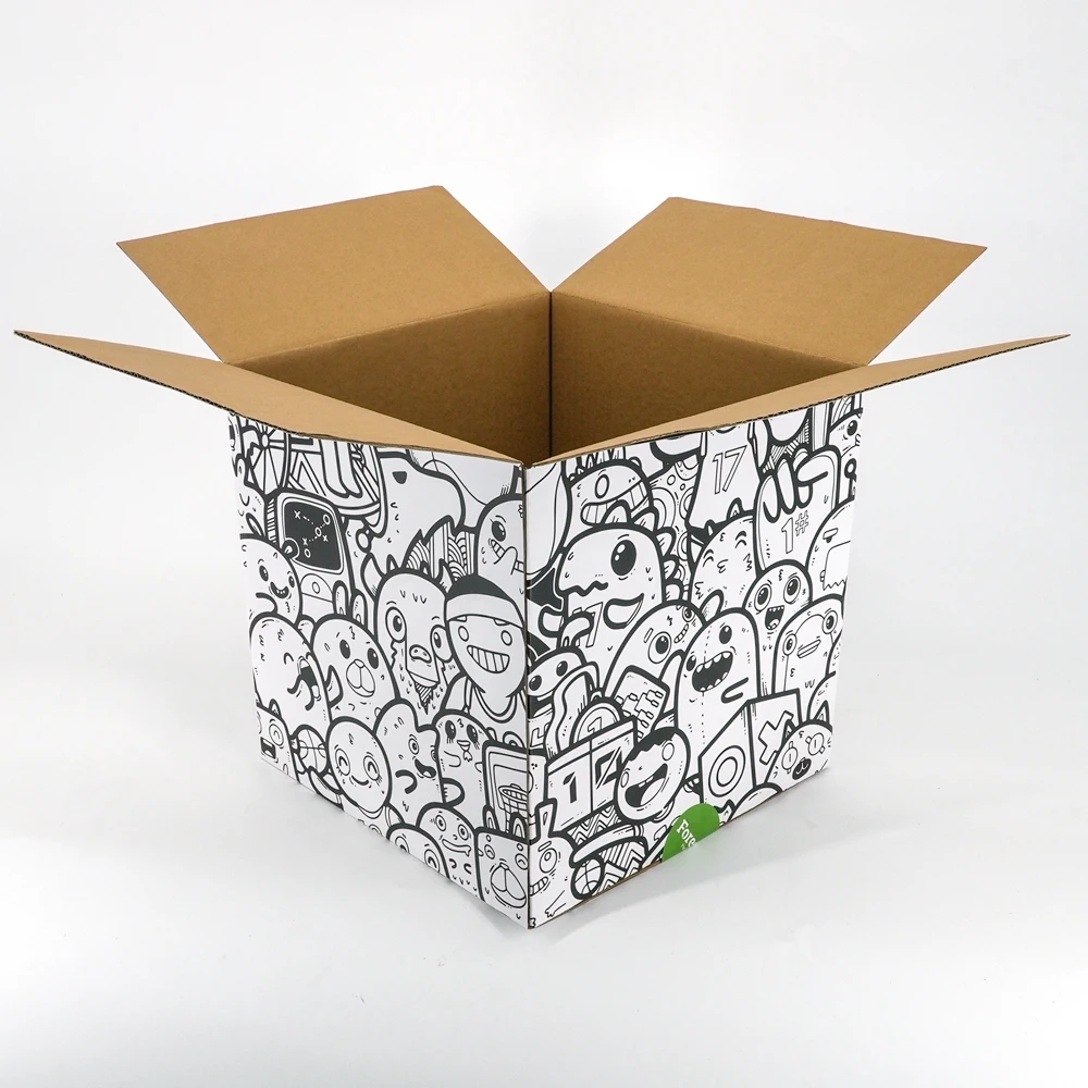 A4 Large Business Cardboard Boxes Deep for Shipping and Moving Black Delivery Carton Packaging with Logo