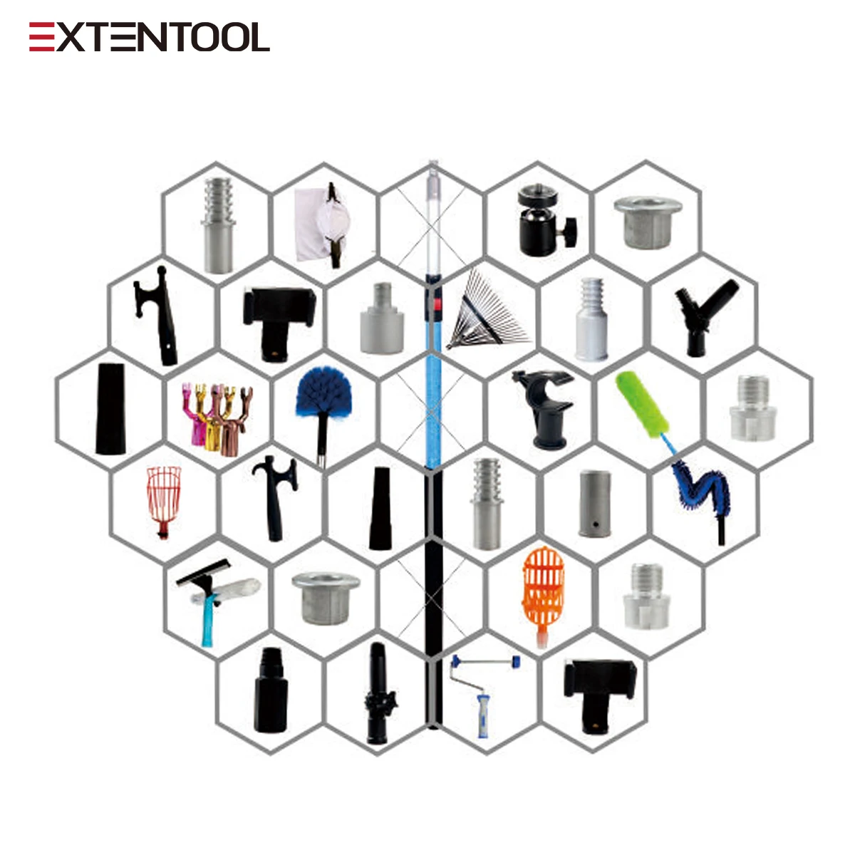 Extentool  hot  telescopic fiberglass handle stick insulation telescopic pole for cleaning gutters