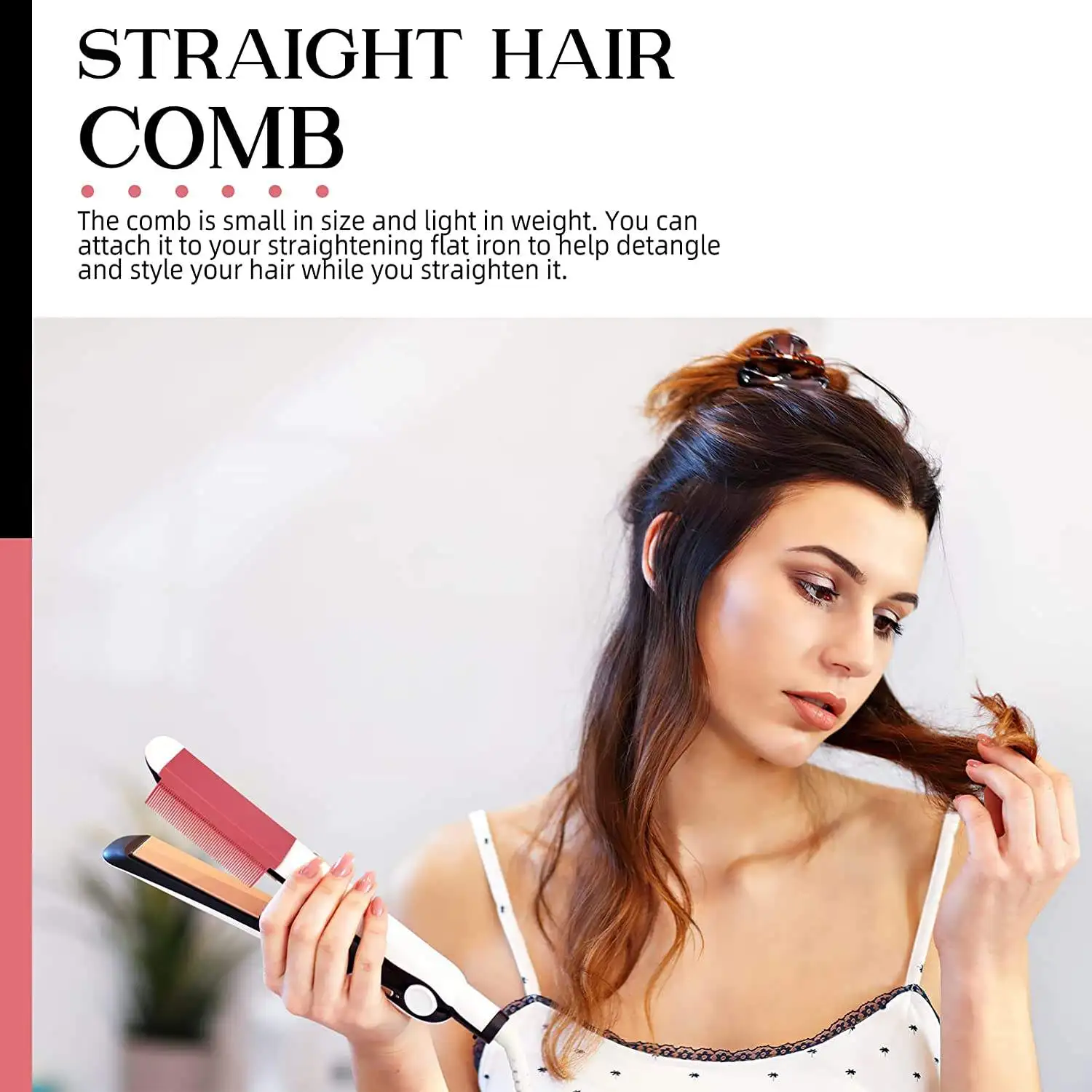 Flatiron Comb Attachment Heat Comb Hair Straightener Removable Carbon Fiber Plastic Nimble Comb For Hair Straightener