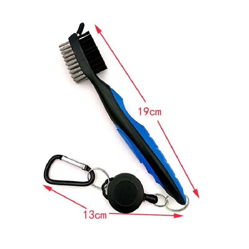 1pc MOQ golf cleaning brush club cleaner tool brush with spike and clip 8 colors in stock for sale