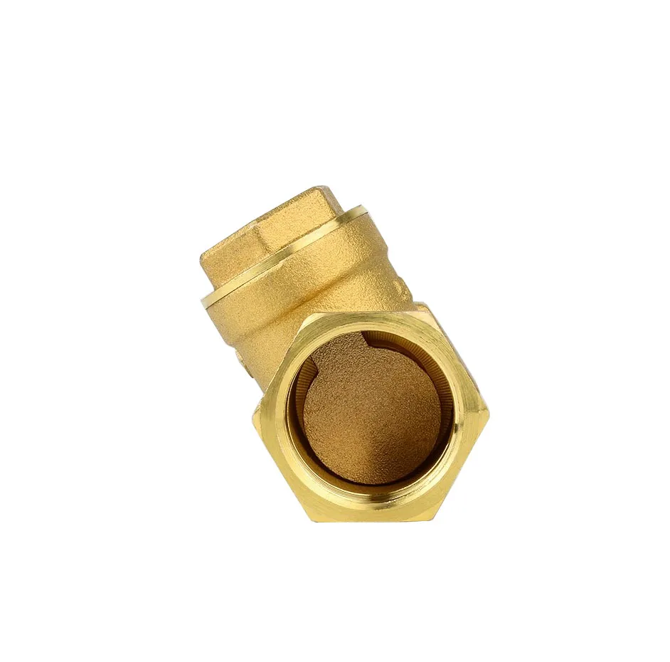 Brass Check Valves Female Threaded Hard Seal Horizontal Swing Spring Liquid Valve Check Hydraulic Check Valves Swing Type 1 Inch