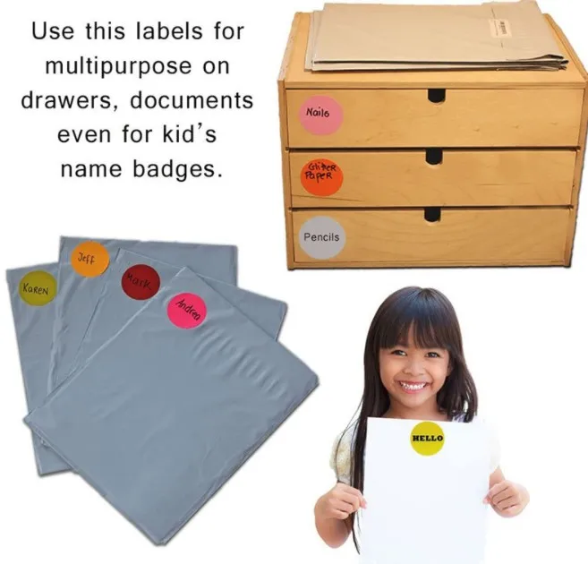 Флуоресцентные оранжевые красные розовые желтые зеленые круглые простые наклейки в горошек для организации конвертов скрапбукинга