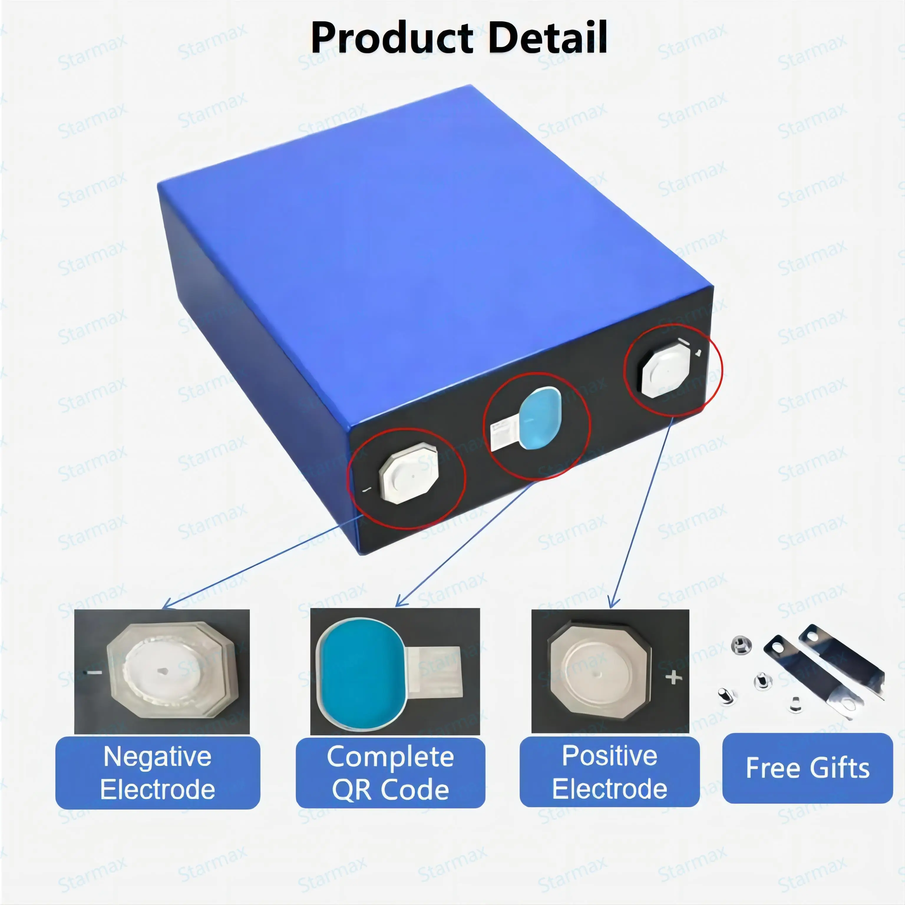 Starmax 314Ah 306Ah 280Ah 3.2V MB30 MB31 LF280K LFP Rechargeable Lithium ion Battery Prismatic LiFePO4 Battery Cell Solar Energy