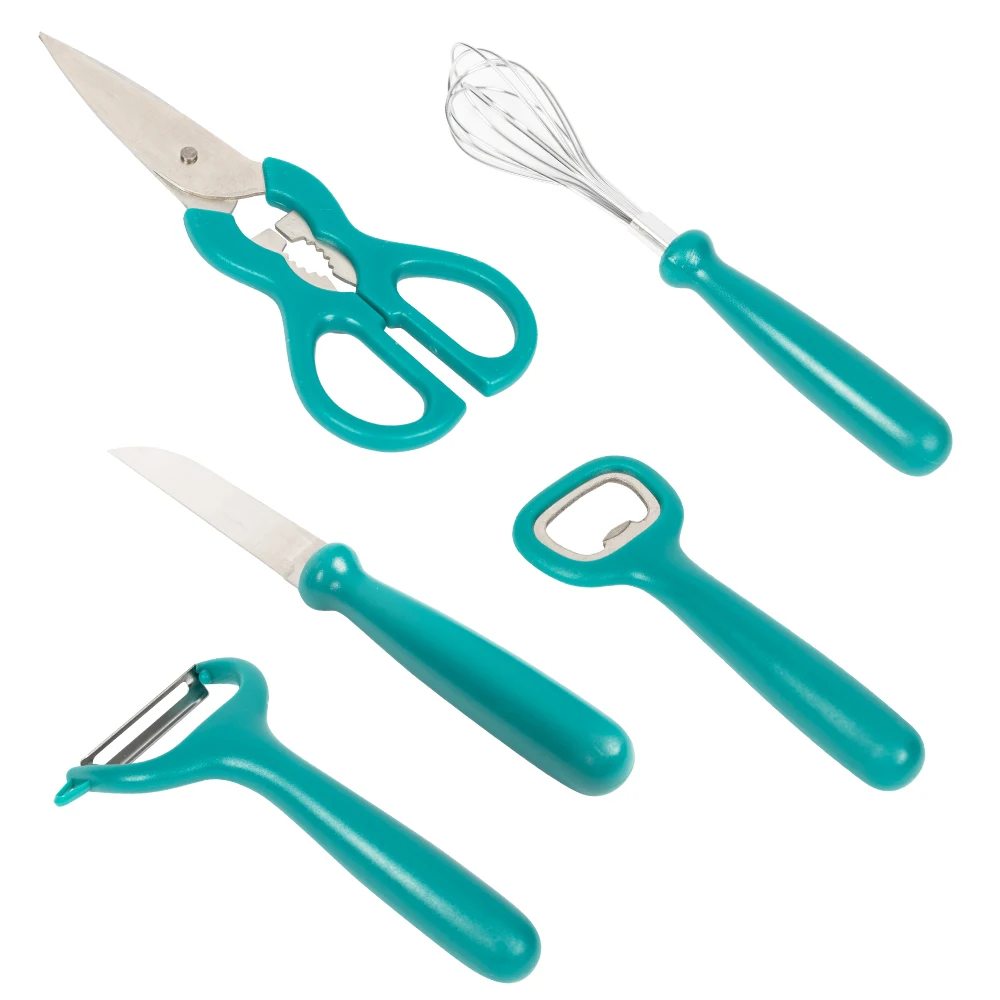 6pcs Green House Kitchen Supplies Accessories Whisk Open Pleer Scissors And Knife Kitchen Gadgets
