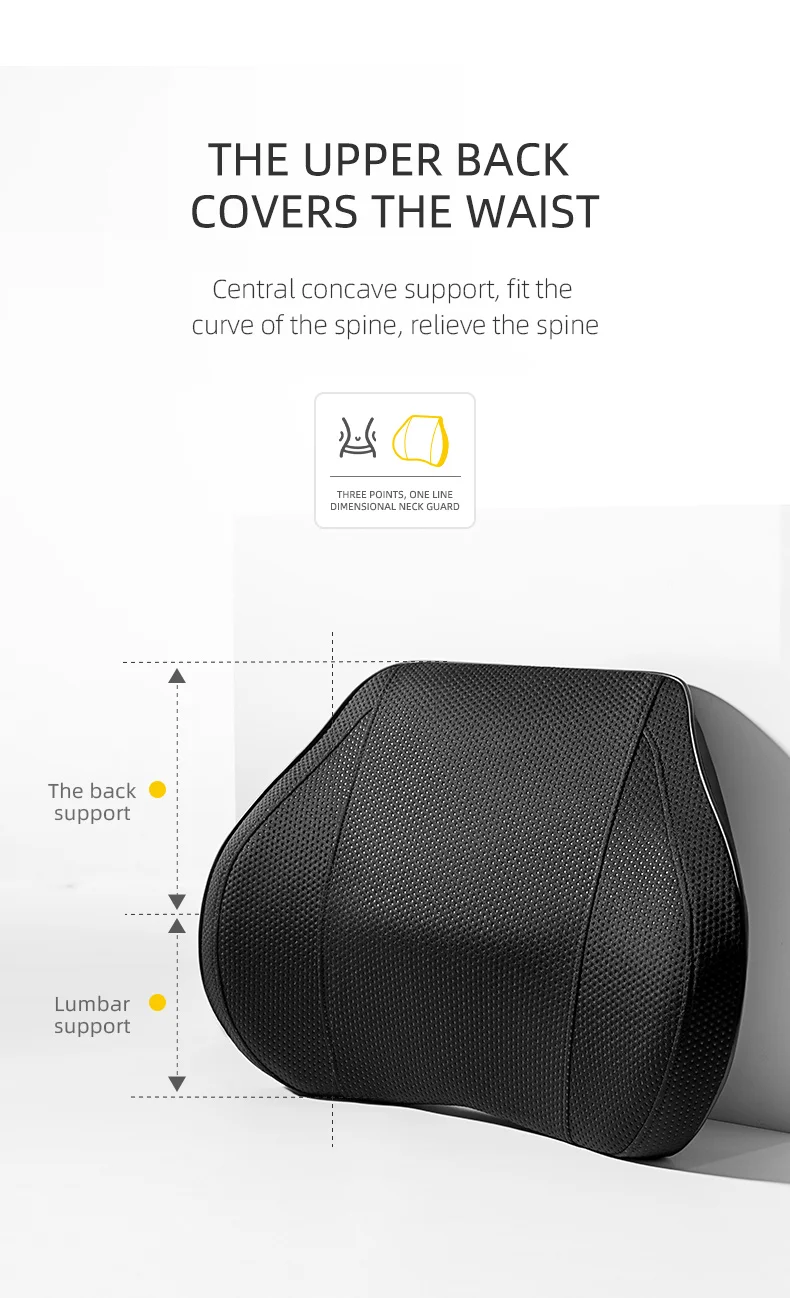 Quees Hot Sale Leopard Print Car Lumbar Headrest Sleeping Car Seat Headrest Pillow Car Pillow Back Support