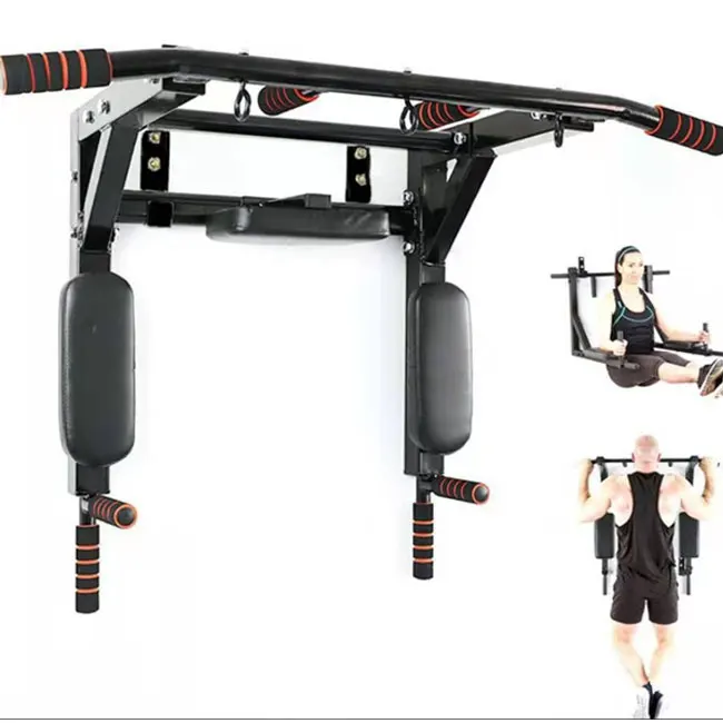 Pull Up Bar Wall Mounted Dip Bar Station Chin Up Station